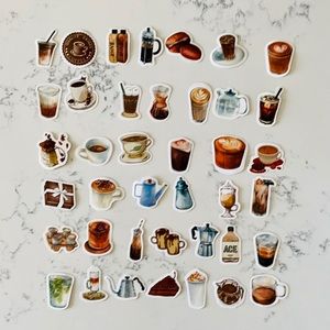 40 Random Coffee Pattern Stickers